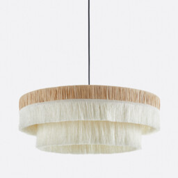 Kavi Fringed Hanging Lamp in Raffia Ø50cm - thumbnail 1