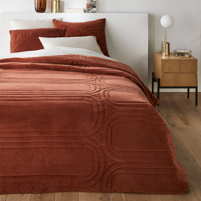 Honorine Cotton Velvet Quilted Bedspread - image 1