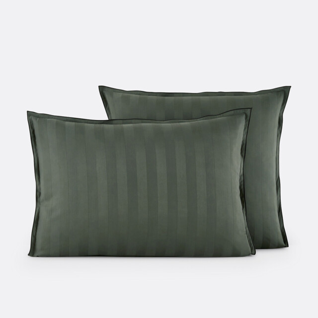 Victor Striped Washed Cotton Satin 300 Thread Count Pillowcase - image 1