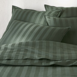 Victor Striped Washed Cotton Satin 300 Thread Count Pillowcase - thumbnail 4