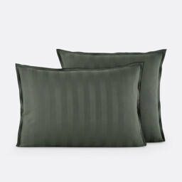 Victor Striped Washed Cotton Satin 300 Thread Count Pillowcase
