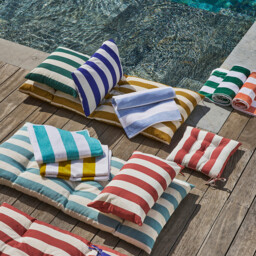 Hendaye Striped Velour Beach Towel - thumbnail 3