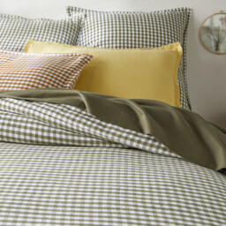 Acélie Khaki Washed Linen Duvet Cover - thumbnail 2