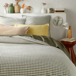 Acélie Khaki Washed Linen Duvet Cover