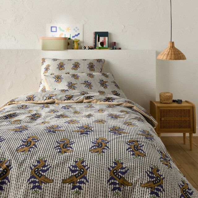 Zakari 50% Recycled Cotton Duvet Cover With Contrast Edging - image 1