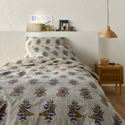 Zakari 50% Recycled Cotton Duvet Cover With Contrast Edging - thumbnail 1