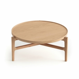 Alyasa 74cm Diameter Oak Coffee Table - thumbnail 3