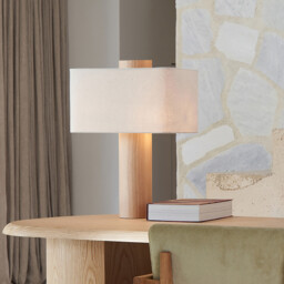 Floor Lamp in Oak and Linen Dryade - thumbnail 3