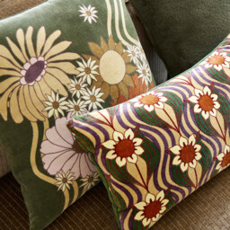 Annie 45 x 45cm Floral 100% Cotton Velvet Cushion Cover - thumbnail 2
