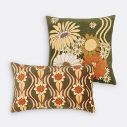 Annie 45 x 45cm Floral 100% Cotton Velvet Cushion Cover - thumbnail 4