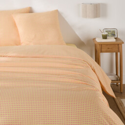 Lesia Checked 30% Recycled Cotton Duvet Cover Set with Square Pillowcase - thumbnail 1