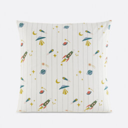 Egor Rocket Print 30% Recycled Washed Cotton Child's Pillowcase