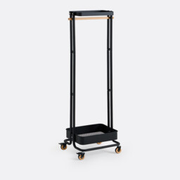 Tania Metal & Rubberwood Rolling Rack - thumbnail 1