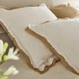 Alhanasia Washed Linen Duvet Cover with Double Fringe - thumbnail 3