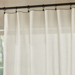 Halka 100% Organic Washed Cotton Voile Sheer Curtain Panel - thumbnail 2