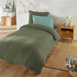 Kumla Plain Cotton Muslin Pillowcase - thumbnail 2