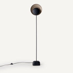 Naton Black and Mocha Metal Reflector Floor Lamp - thumbnail 1