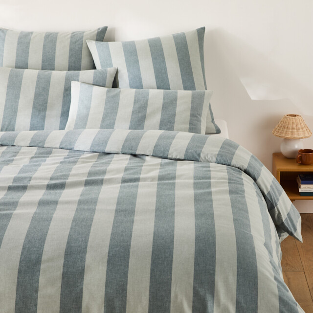 Tamori Grey-Green Duvet Cover in Cotton - image 1