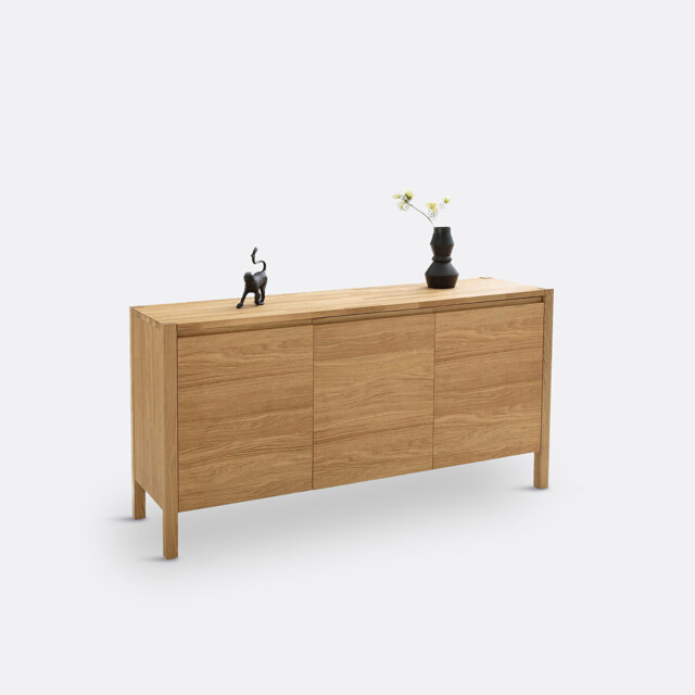 Adelita Sideboard with Three Doors in Oak and Oak Veneer - image 1