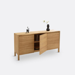 Adelita Sideboard with Three Doors in Oak and Oak Veneer - thumbnail 4