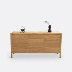 Adelita Sideboard with Three Doors in Oak and Oak Veneer - thumbnail 3