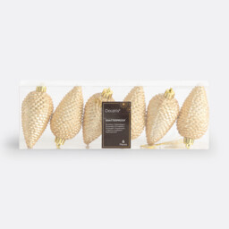 Set of 6 Caspar Festive Pine Cone Baubles - thumbnail 1