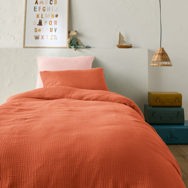 Kumla Children's Plain Cotton Muslin Duvet Cover - image 1