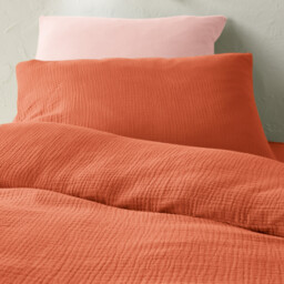 Kumla Children's Plain Cotton Muslin Duvet Cover - thumbnail 2