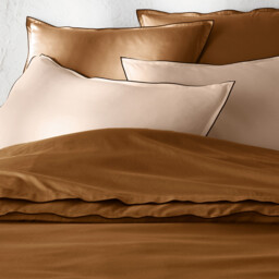 Victor Plain Washed Cotton Satin 300 Thread Count Duvet Cover - thumbnail 2