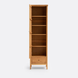 Gabin Solid Pine & Rattan Single Wardrobe - thumbnail 4