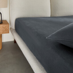 Elina Washed Linen Mattress Topper Fitted Sheet - thumbnail 3