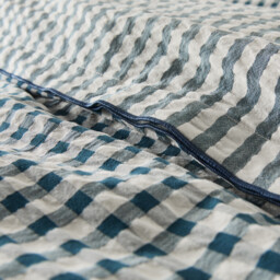 Cottage Blue Cotton Seersucker Duvet Cover - thumbnail 4