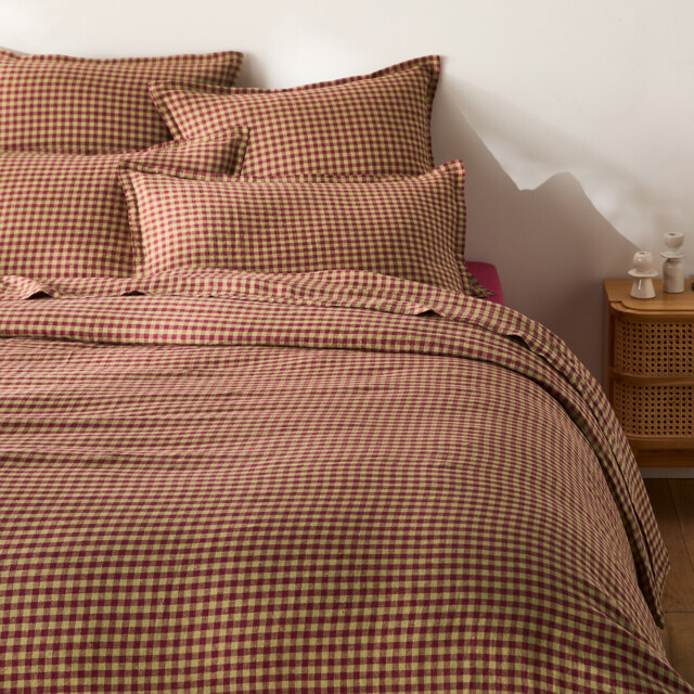 Acélie Bordeaux Duvet Cover in Washed Linen - image 1