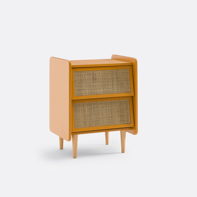 Kaya Bedside Table with 2 Cane Drawers - image 1