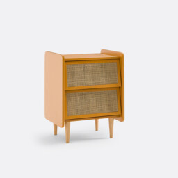 Kaya Bedside Table with 2 Cane Drawers