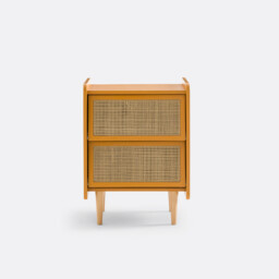 Kaya Bedside Table with 2 Cane Drawers - thumbnail 2