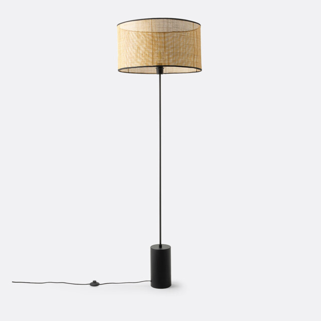 Cara Metal & Cane Floor Lamp - image 1