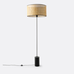 Cara Metal & Cane Floor Lamp - thumbnail 1