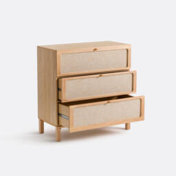 Esmara 3-Drawer Ash Veneer and Linen Chest of Drawers - thumbnail 3