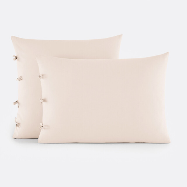 Scenario Plain Cotton Pillowcase with Tie Fastening - image 1