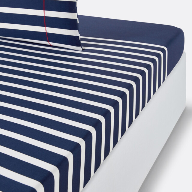 Malo Striped Cotton Fitted Sheet