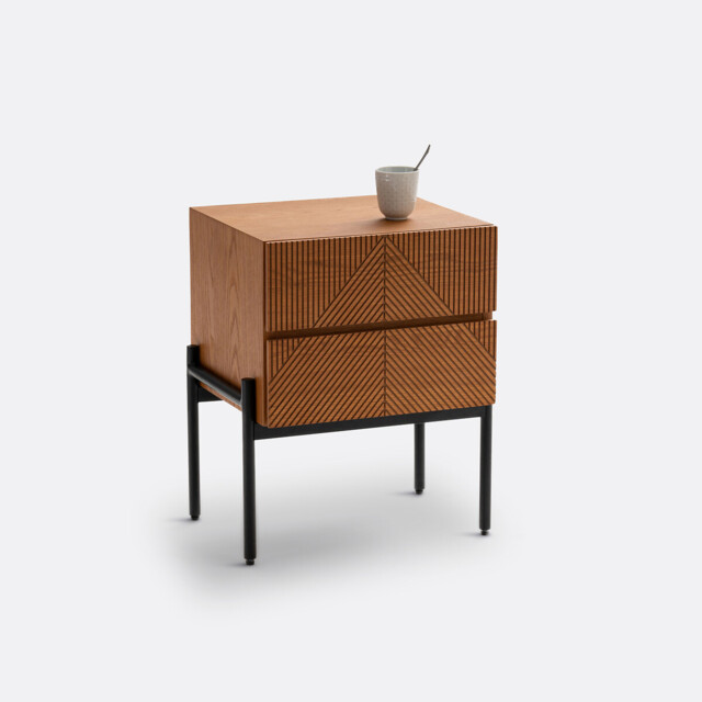 Lodge Bedside Table with 2 Drawers - image 1