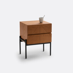 Lodge Bedside Table with 2 Drawers - thumbnail 1