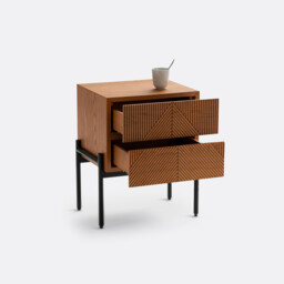 Lodge Bedside Table with 2 Drawers - thumbnail 3