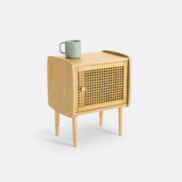 Tempa Bedside Table with 1 Rattan Door - thumbnail 1
