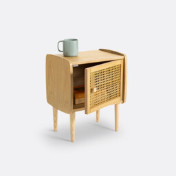 Tempa Bedside Table with 1 Rattan Door - thumbnail 3