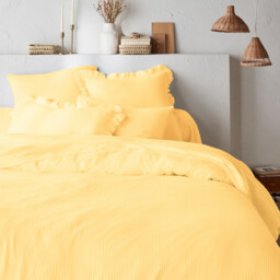 Kumla Plain Cotton Muslin Duvet Cover - thumbnail 1