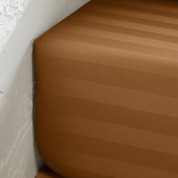 Victor Striped Washed Cotton Satin 300 Thread Count Fitted Sheet - thumbnail 2