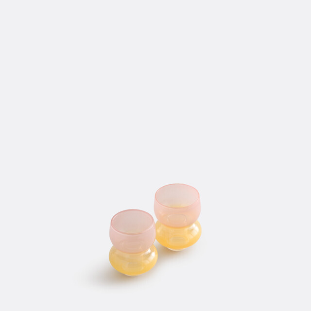 Set of 2 Solya Two-Tone Glass Candleholders Height 8cm - image 1