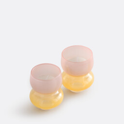 Set of 2 Solya Two-Tone Glass Candleholders Height 8cm - thumbnail 2